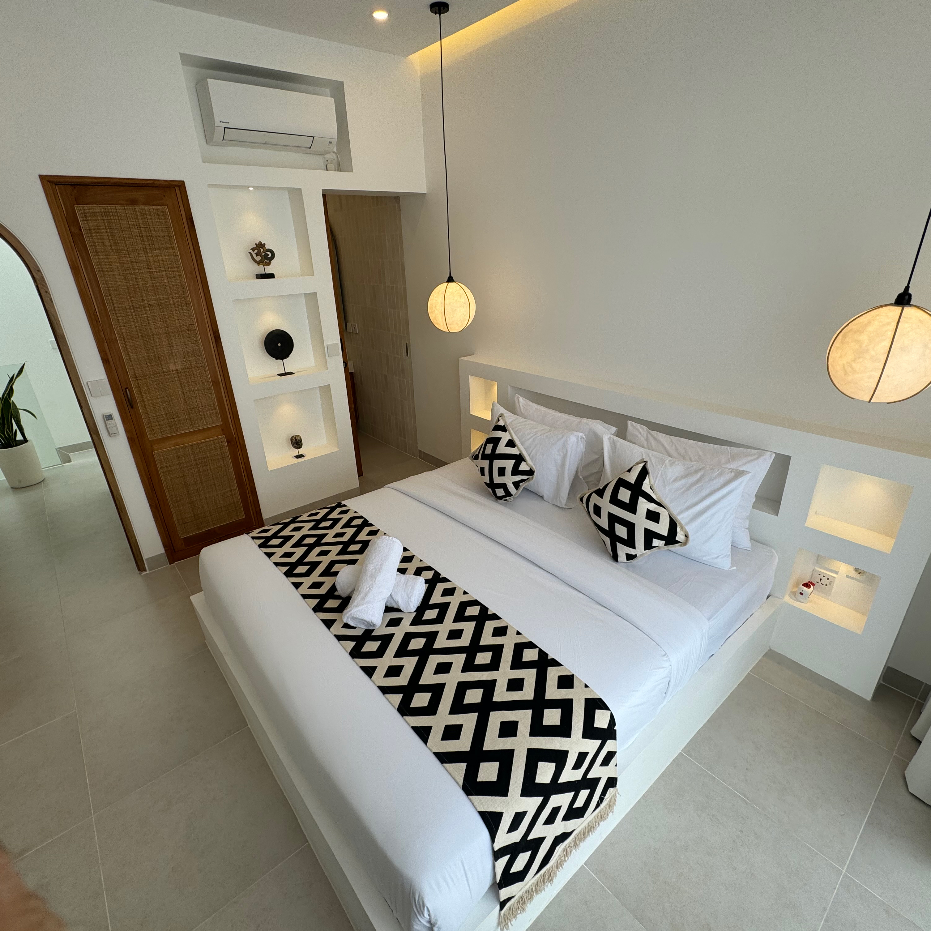 Modern, open bedrooms